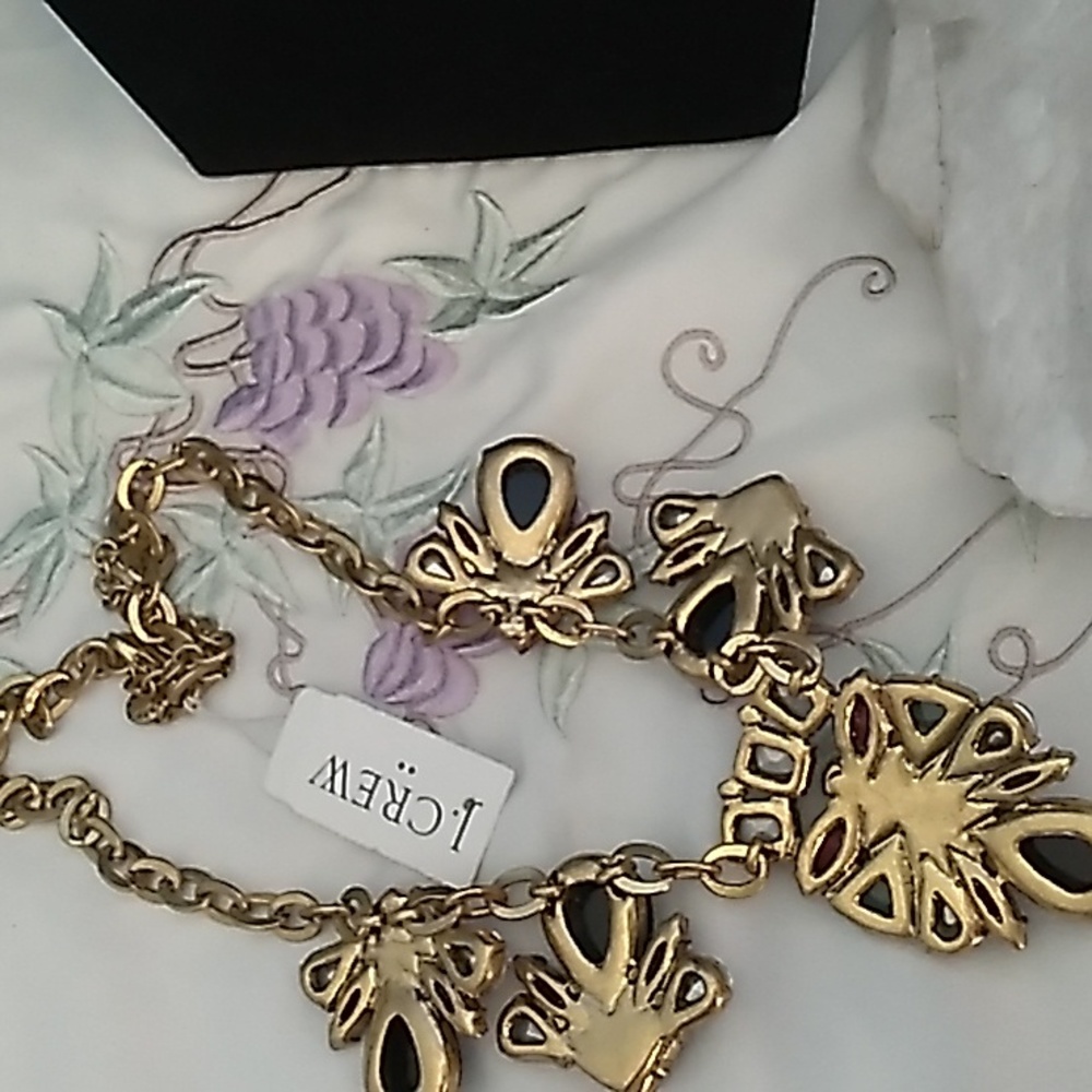 J. Crew Statement Necklace Gold-tone Cubic Zirconia, Lucite - Picture 5 of 7